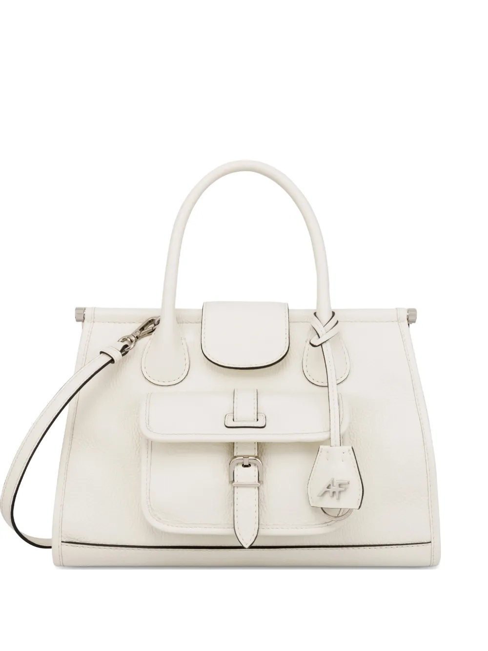 Alberta Ferretti gusset detail leather shoulder bag – White