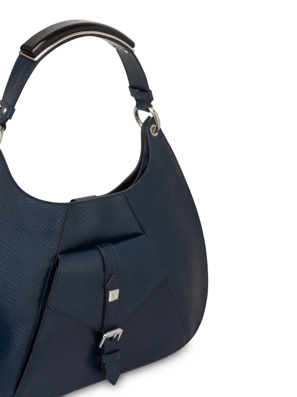 Alberta Ferretti Grote leren schoudertas Blauw