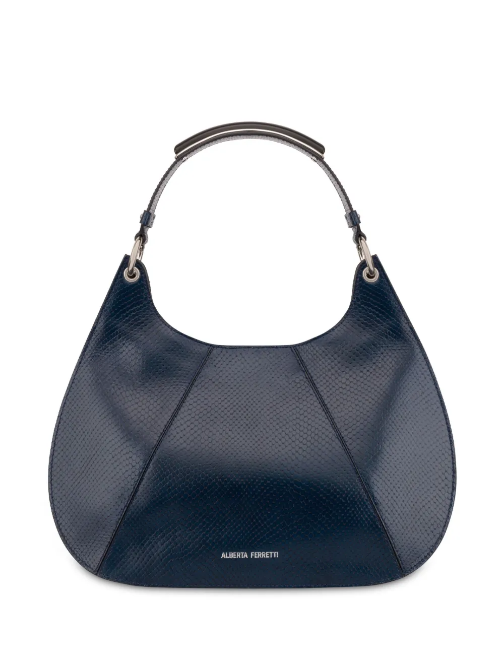Alberta Ferretti Grote leren schoudertas Blauw
