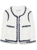 CHANEL Pre-Owned 2000s COCO Button pile Jacket - White