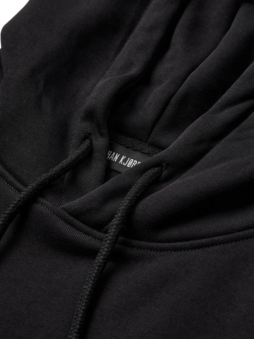 Han Kjøbenhavn Hoodie met geborduurd logo Zwart