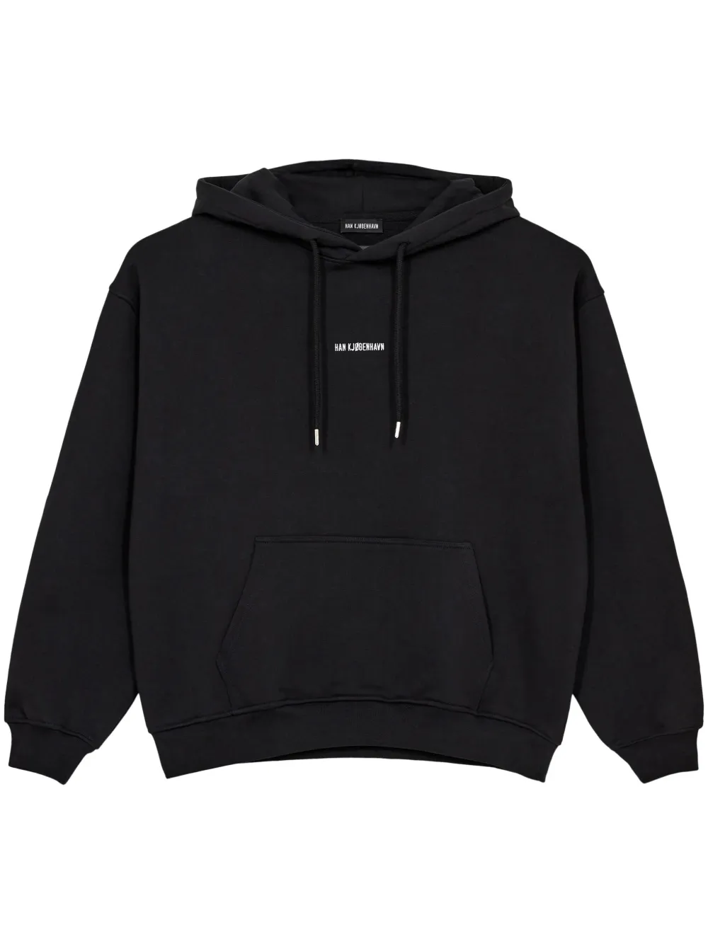 Han Kjøbenhavn Hoodie met geborduurd logo Zwart