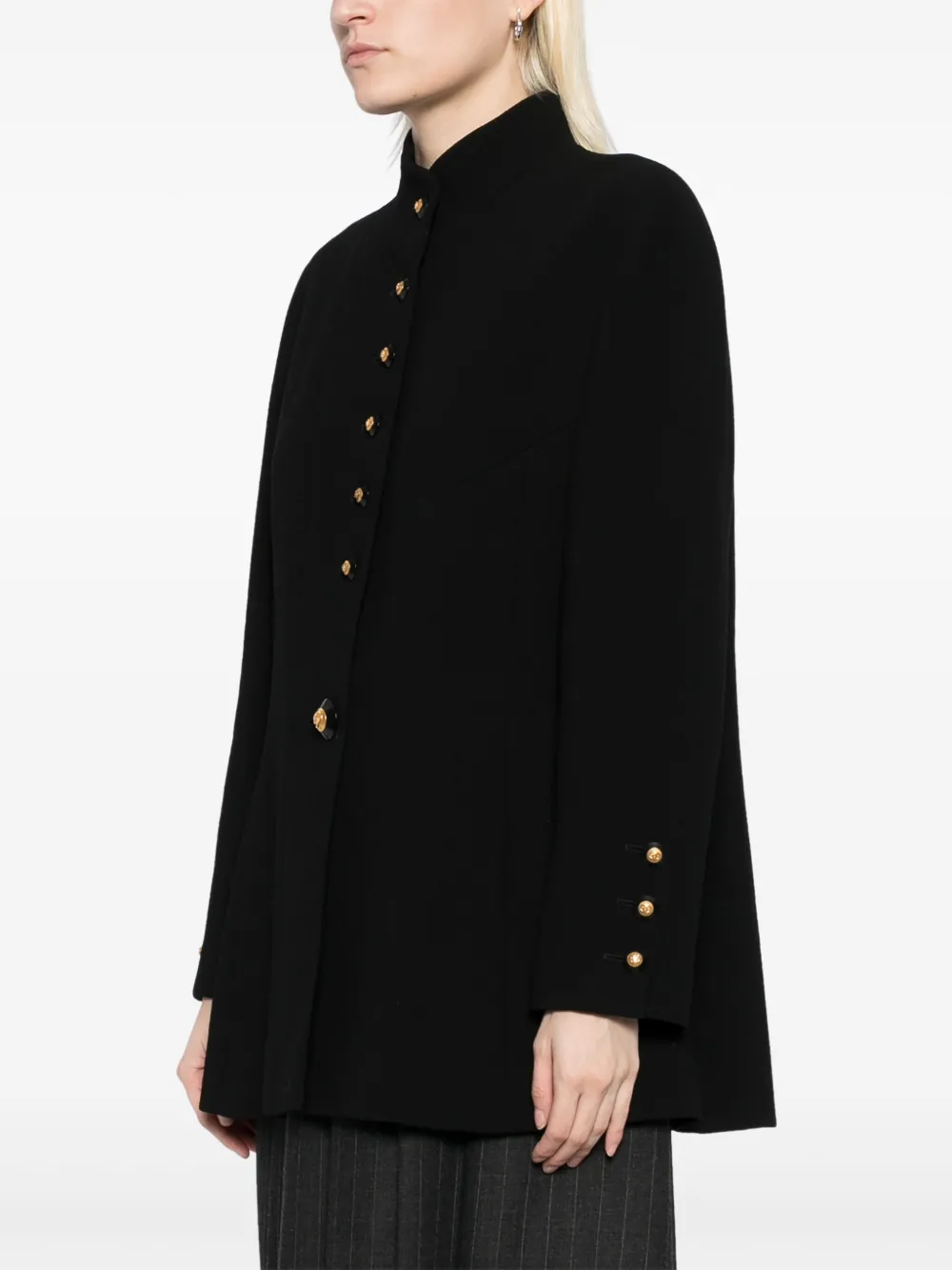 Pre-owned Chanel 1990s Coco Mark Button Jacket In Black