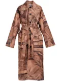 Natasha Zinko graphic-print trench coat - Brown