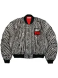 Walter Van Beirendonck logo-patch bomber jacket - Black