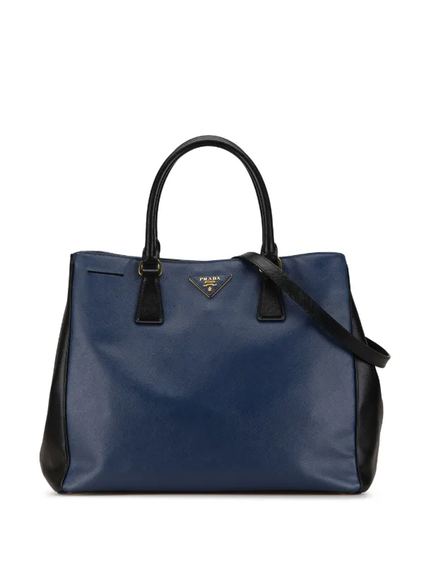 Prada Pre Owned 2013 2023 Medium Saffiano Lux Bicolor Galleria Satchel Black FARFETCH AU