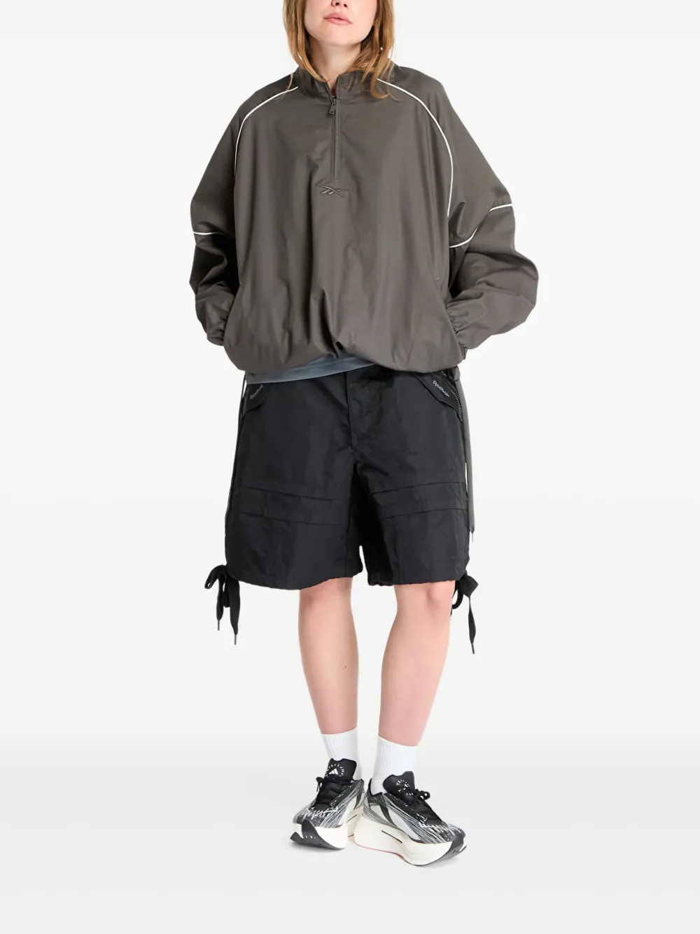 Reebok Trainingsjack met logoprint Zwart