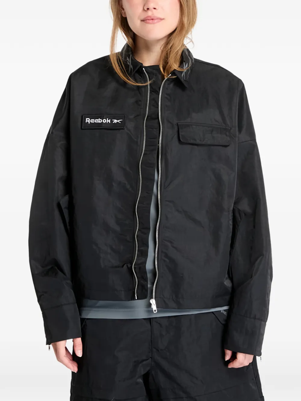 Reebok Uniform Zipped Shirt Jacket - Black 