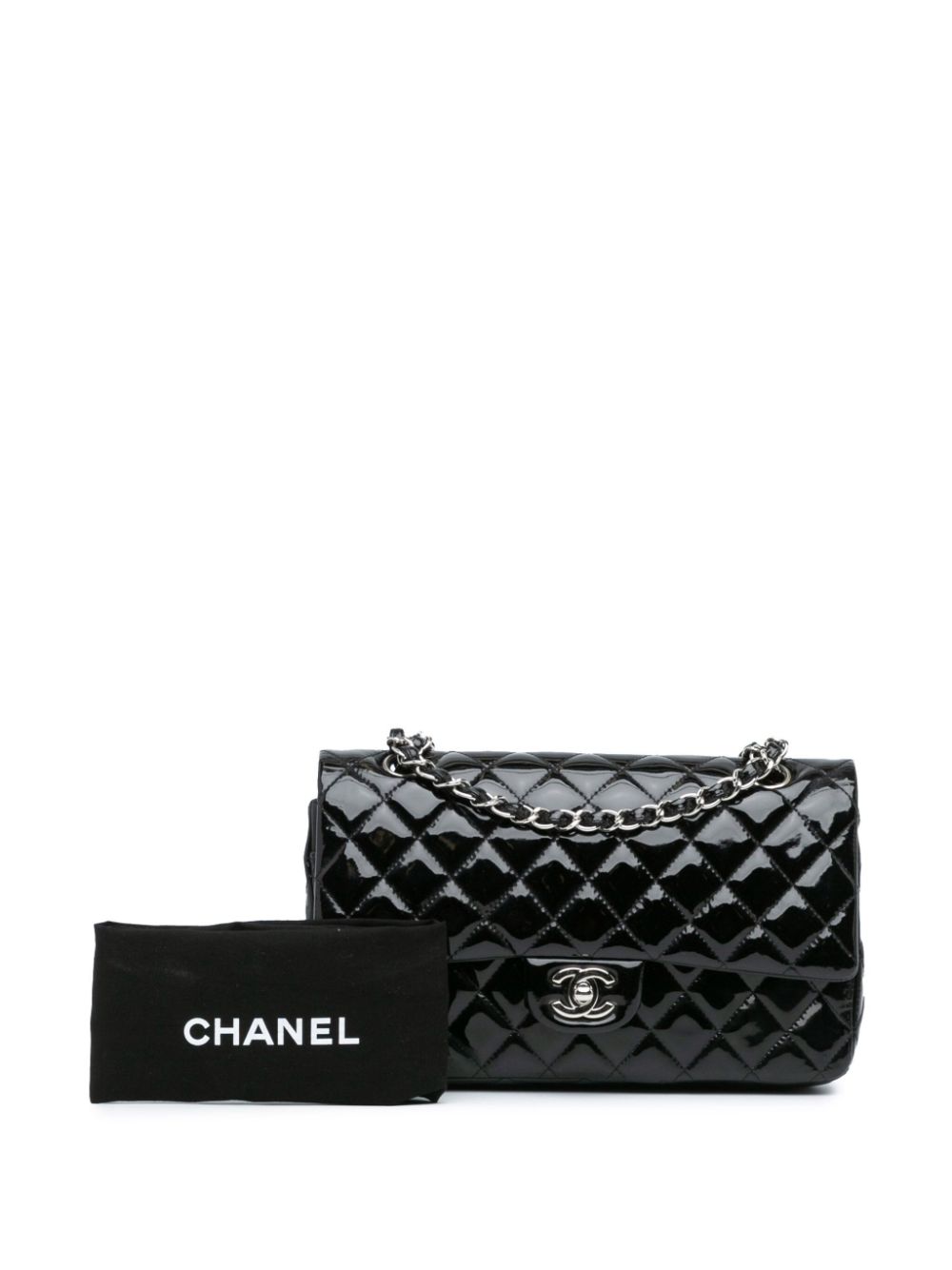 Affordable HOT SALE CHANEL 2014-2015 Medium Classic Patent Double Flap shoulder bag Women