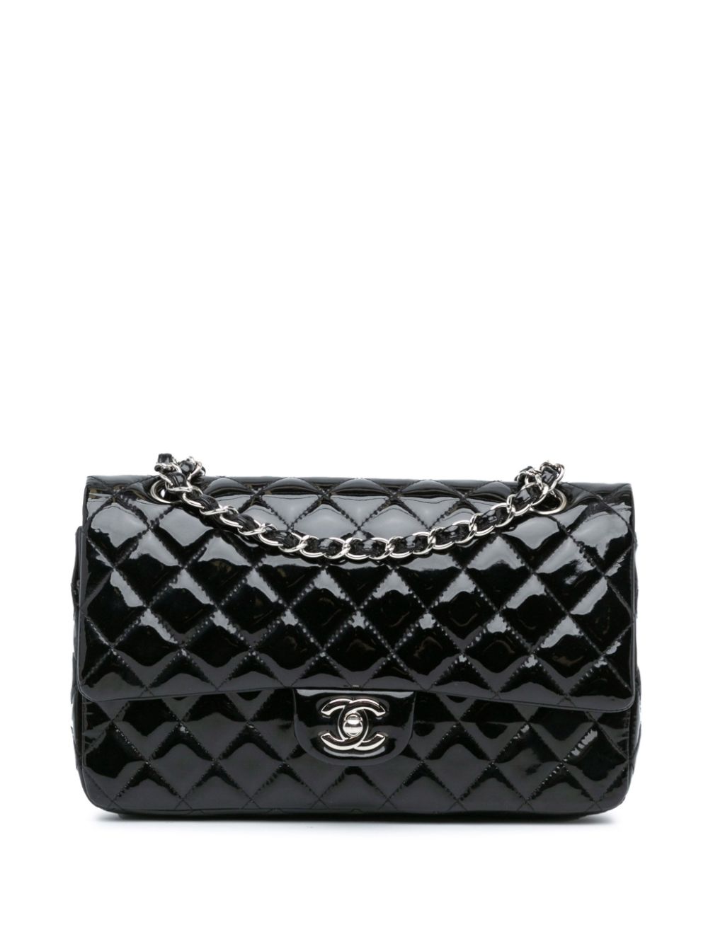 Affordable HOT SALE CHANEL 2014-2015 Medium Classic Patent Double Flap shoulder bag Women