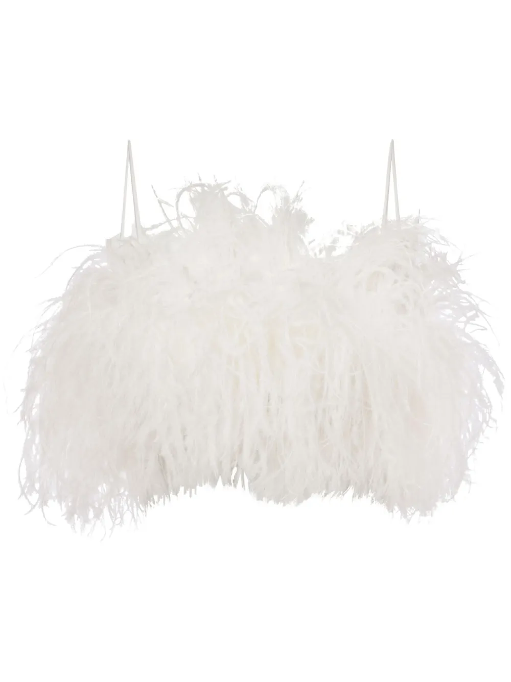 Philosophy Di Lorenzo Serafini Top verfraaid met veren Wit