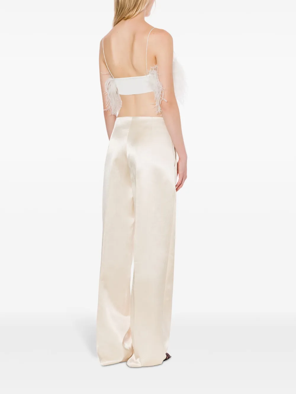 Philosophy Di Lorenzo Serafini Top verfraaid met veren Wit