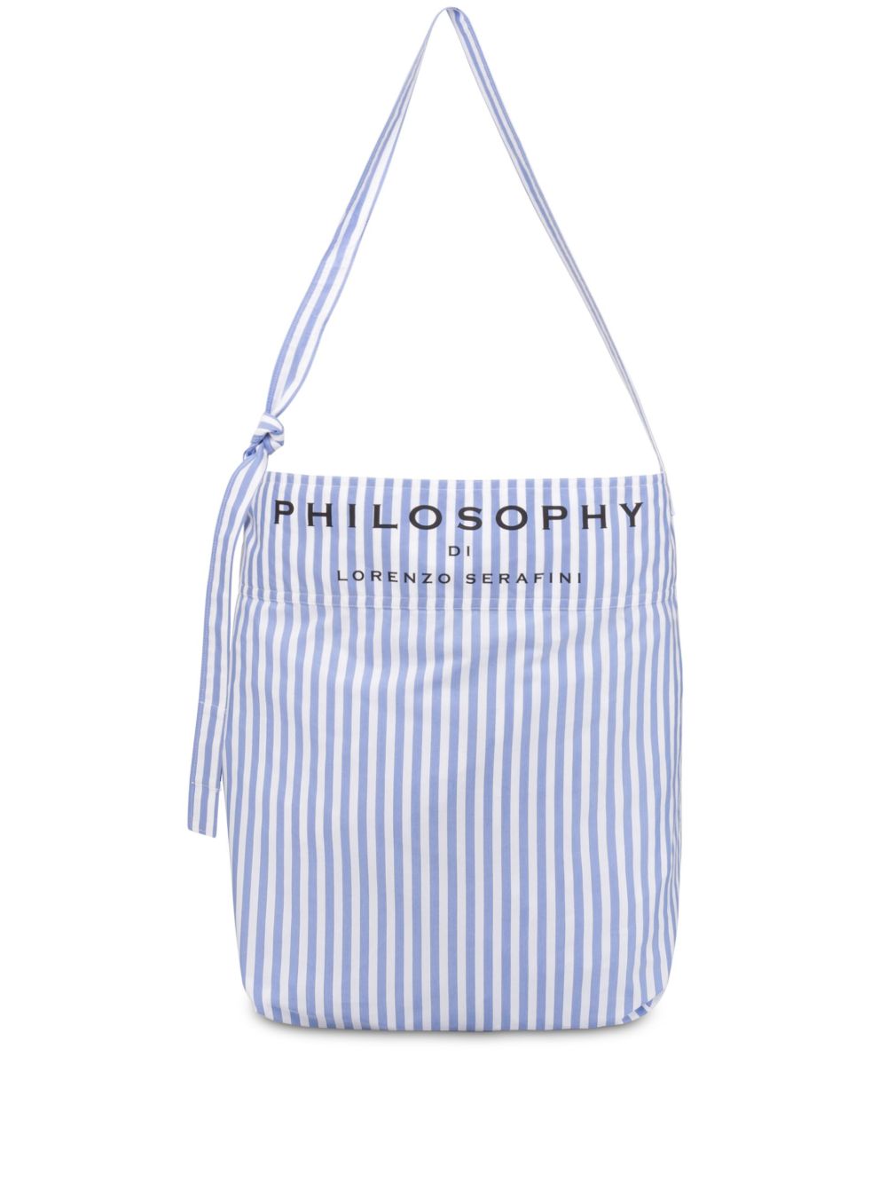 logo-print striped beach bag