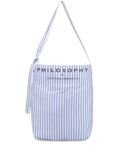 Philosophy Di Lorenzo Serafini logo-print striped beach bag