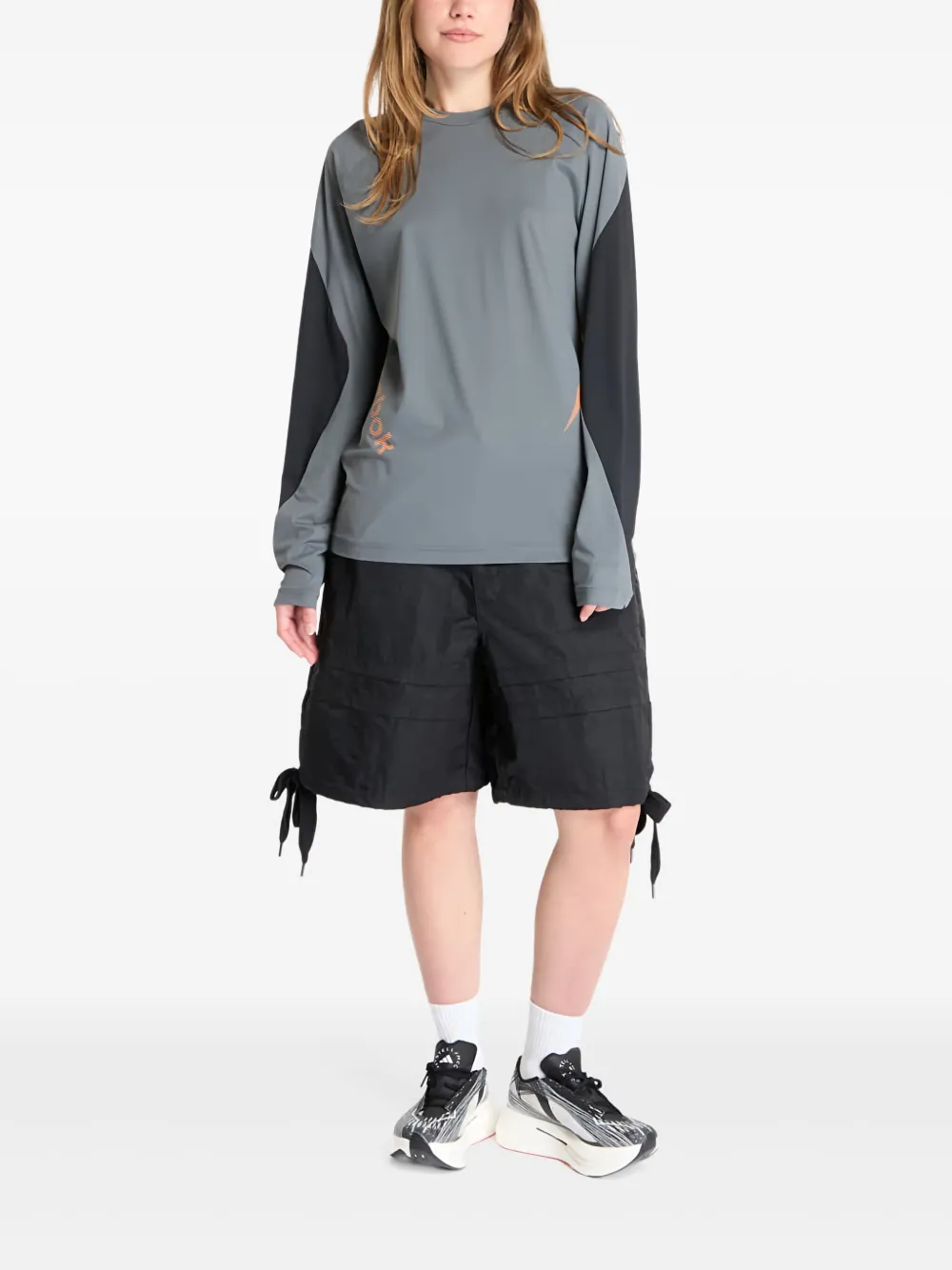 Reebok Uniform Long Sleeve Running Tee In Gray