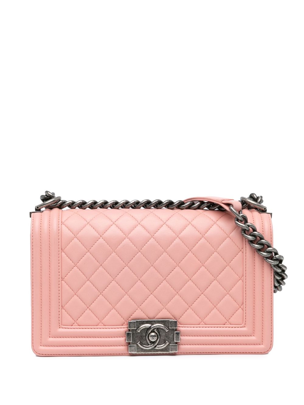 CHANEL 2014-2015 Medium Lambskin Boy Flap crossbody bag Women