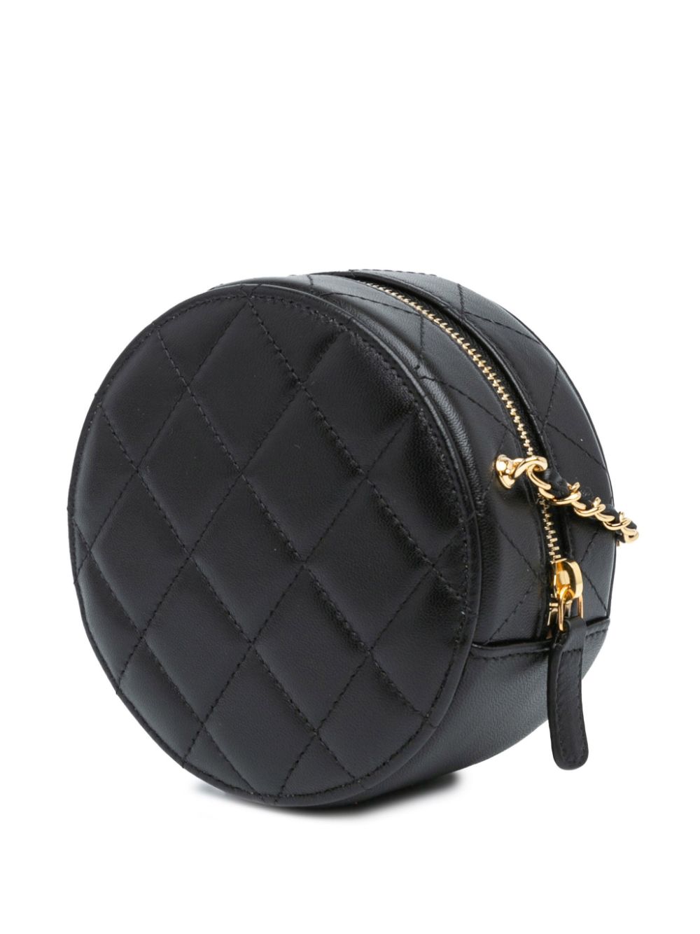 Cheap HOT SALE CHANEL 2021 Mini Lambskin Golden Plate Round Clutch with Chain crossbody bag Women