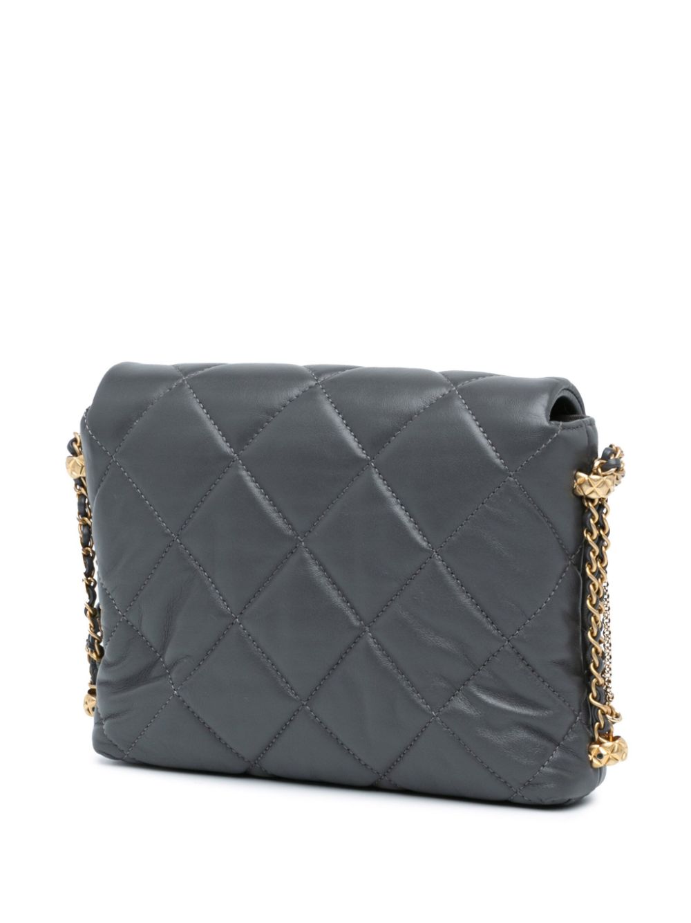 Cheap HOT SALE CHANEL 2021-2023 Mini Quilted Lambskin Crush on Chains Flap crossbody bag Women