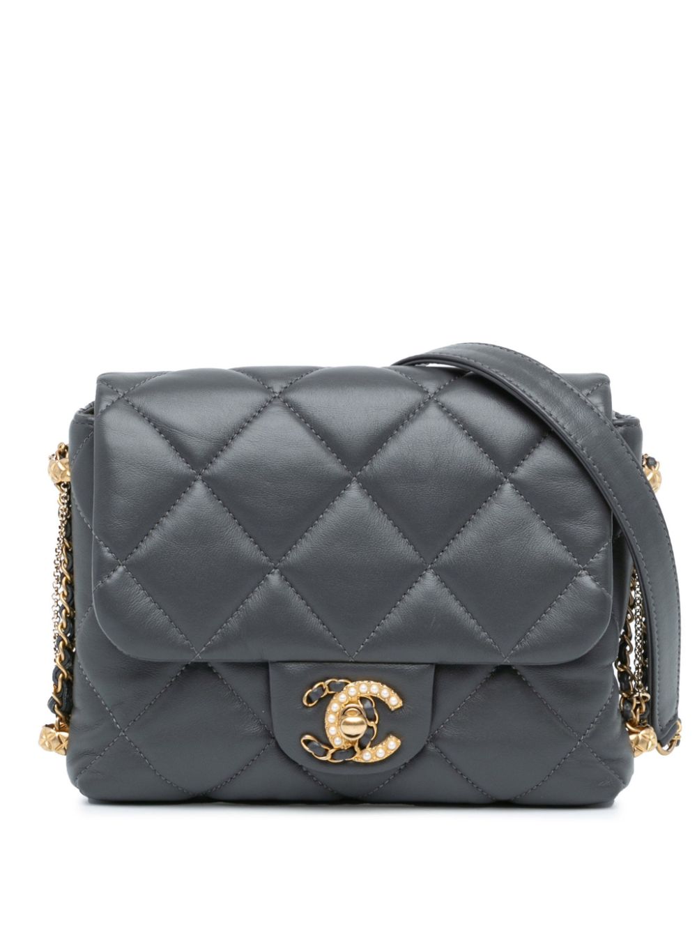 CHANEL 2021-2023 Mini Quilted Lambskin Crush on Chains Flap crossbody bag Women