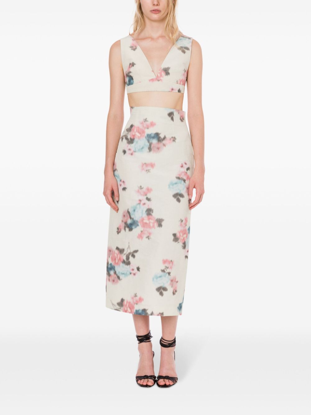 Philosophy Di Lorenzo Serafini V-neck floral top - Neutrals