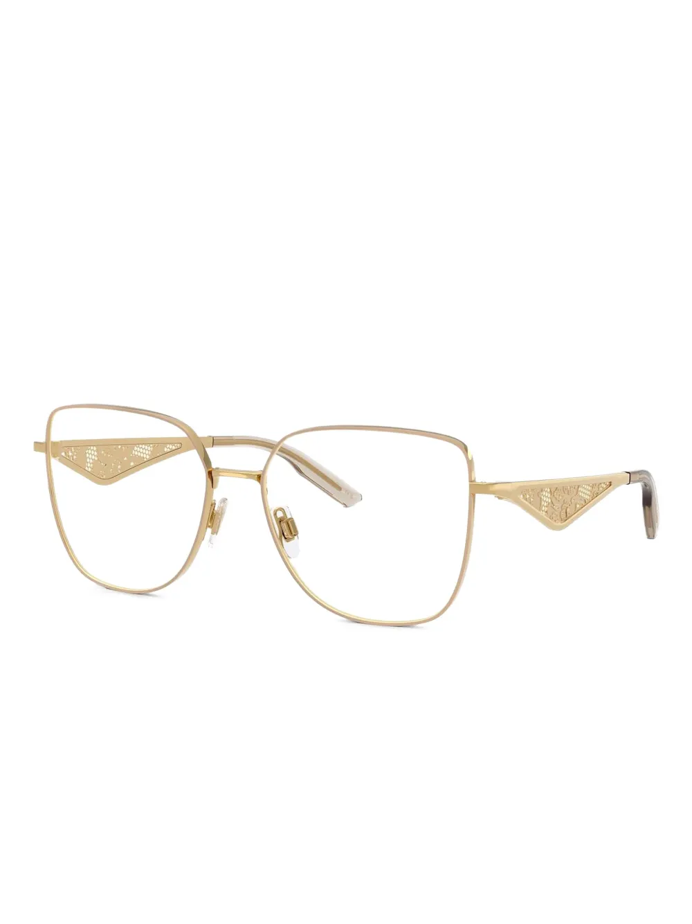 Dolce & Gabbana Eyewear Bril met geometrisch detail en kant Goud