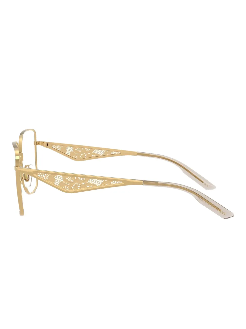 Dolce & Gabbana Eyewear Bril met geometrisch detail en kant Goud