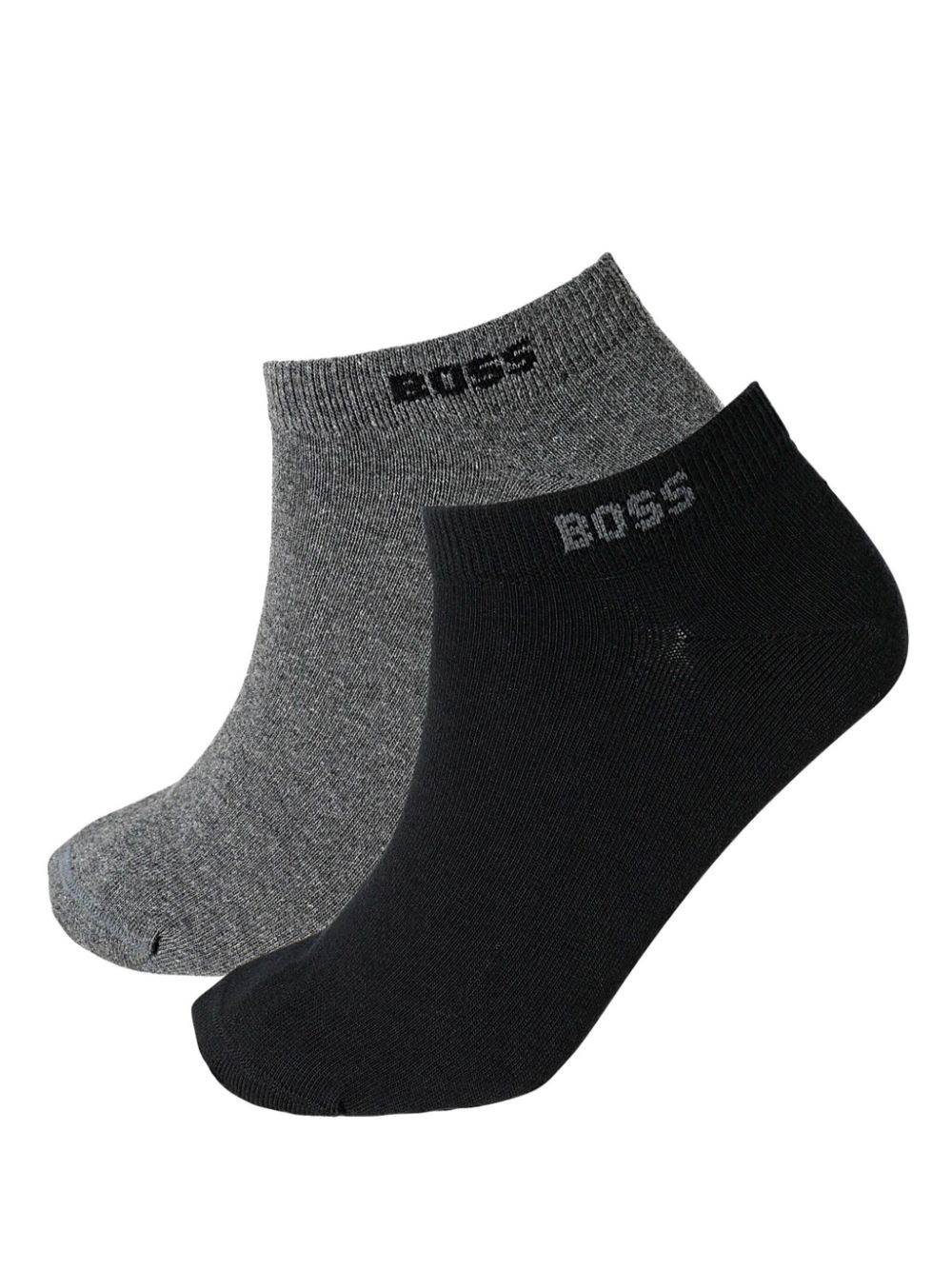 BOSS logo-jacquard socks (pack of two) - Grijs