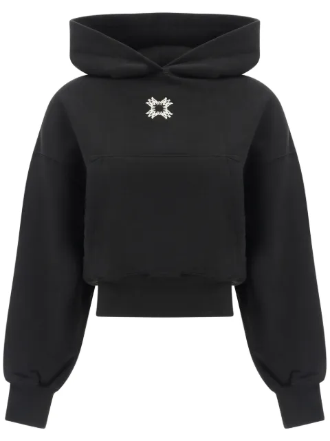 AMIRI logo-embroidered cropped hoodie