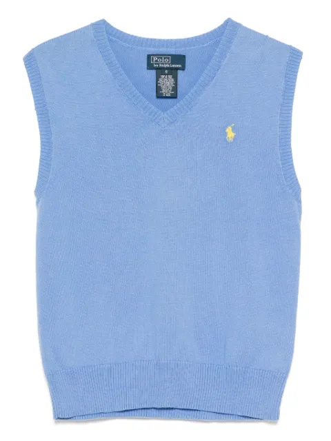POLO RALPH LAUREN KIDS embroidered-pony knit vest