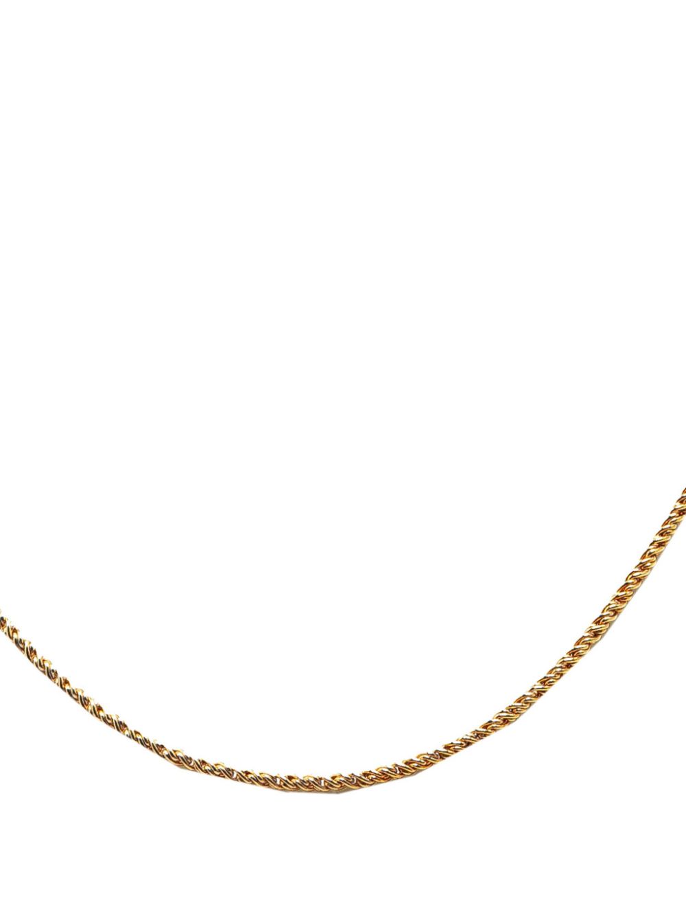 Christian Dior Pre-Owned 20th Century Gold Plated Logo Pendant Chain costume necklace