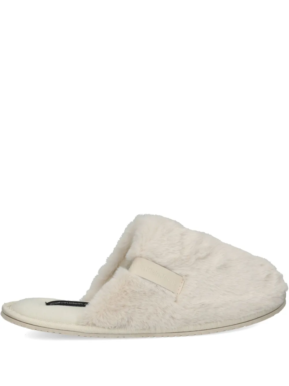 Calvin Klein Jeans faux-fur slippers Neutrals