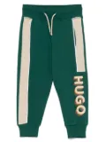 HUGO KIDS logo-print track pants - Green