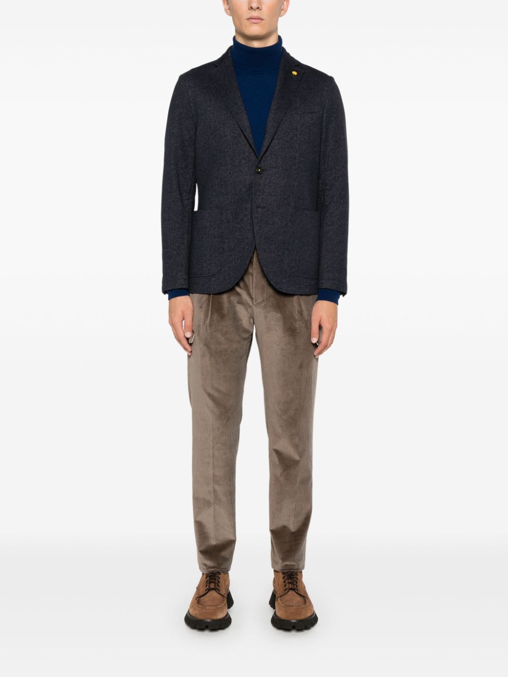 Manuel Ritz Blazer met jacquard - Blauw