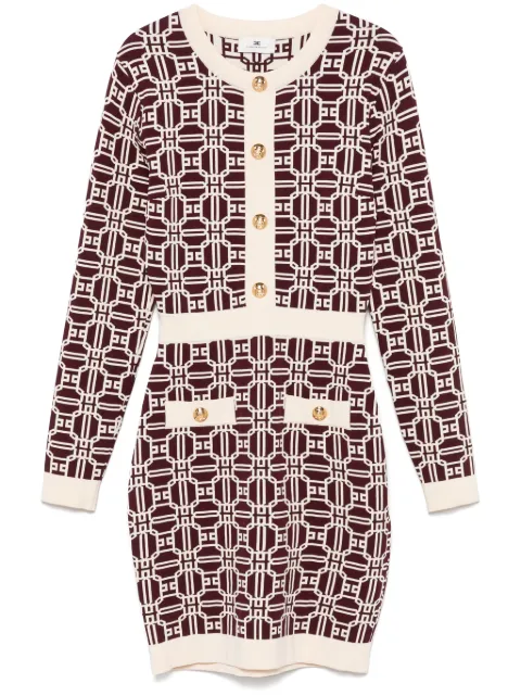 Elisabetta Franchi robe courte à motif monogrammé en jacquard