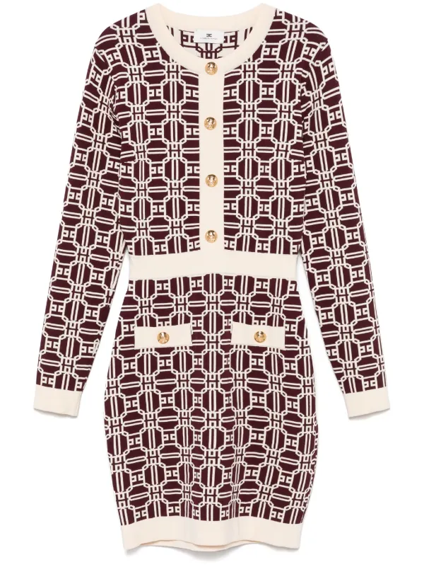 Elisabetta Franchi モノグラム ミニドレス | レッド | FARFETCH JP