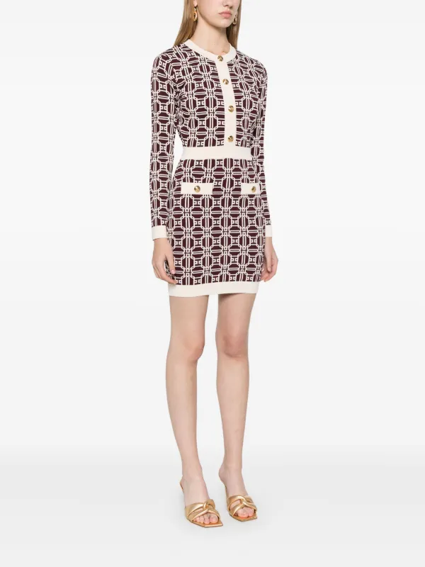 ELISABETTA FRANCHI モノグラムドレス Elisabetta Franchi モノグラムドレス