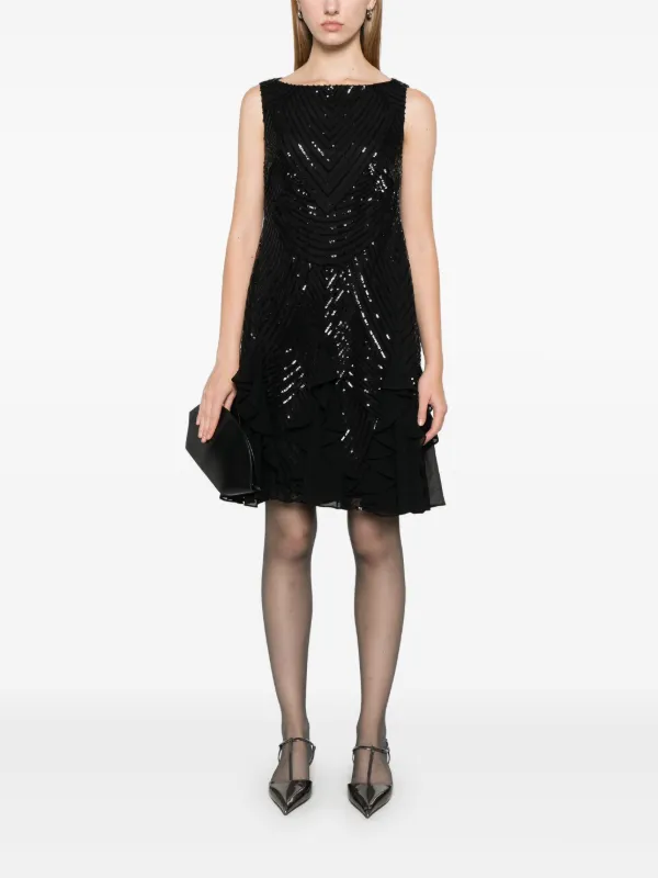 Lauren Ralph Lauren Sequined Mini Dress | Black | FARFETCH