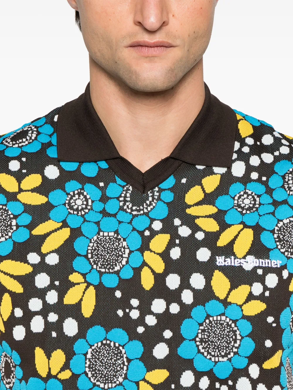 adidas Poloshirt met bloemenprint Blauw