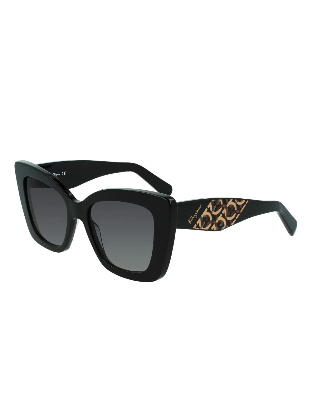 Ferragamo Eyewear Zonnebril met vierkant montuur - Zwart