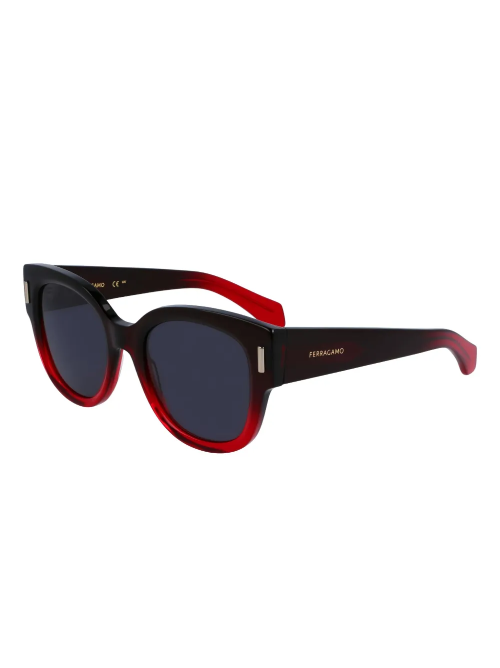 Ferragamo Eyewear Zonnebril met rond montuur - Zwart