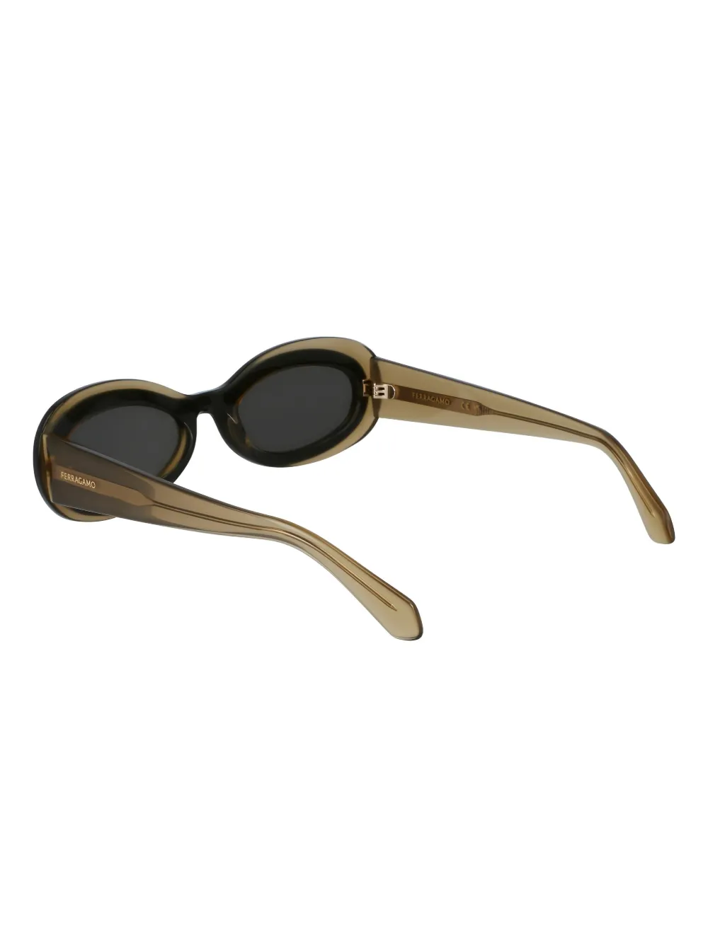 Ferragamo Eyewear Zonnebril met ovalen montuur Groen