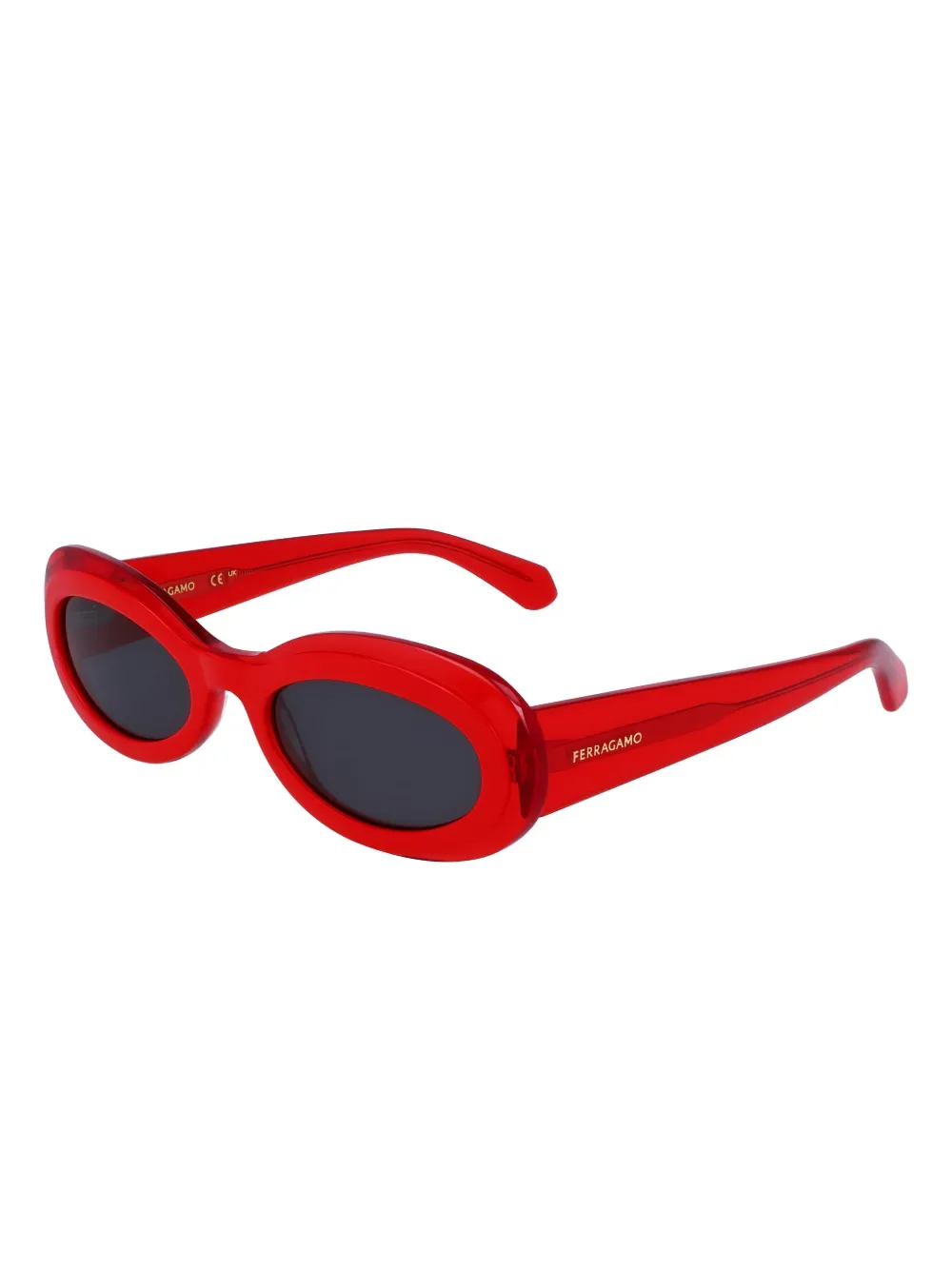 Ferragamo Eyewear Oval-frame Sunglasses In Red