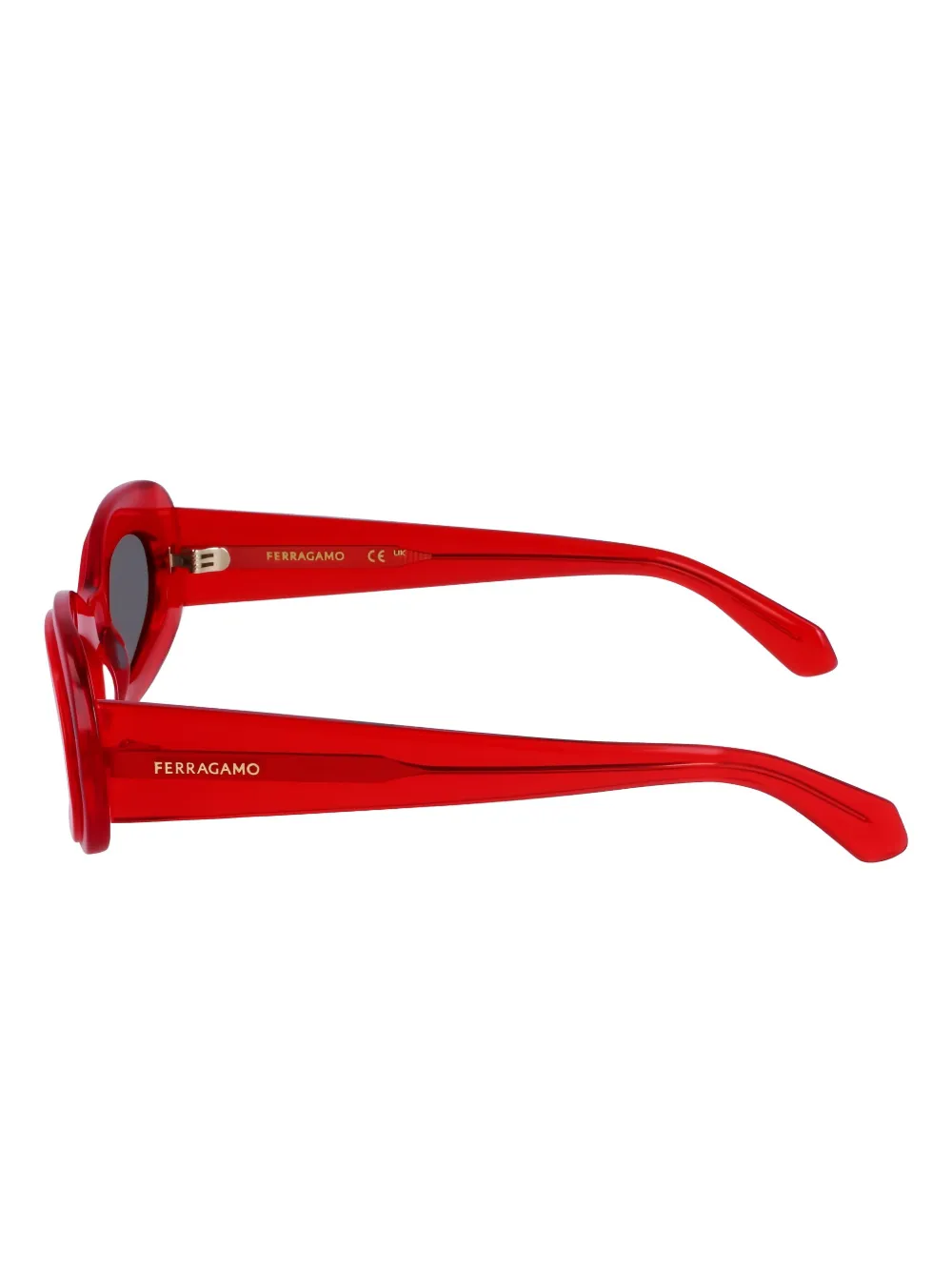 Ferragamo Eyewear Oval-frame Sunglasses In Red