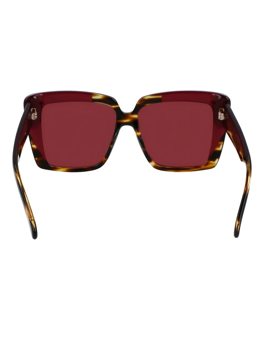 Ferragamo Eyewear Zonnebril met vierkant montuur en schildpadschild design Bruin