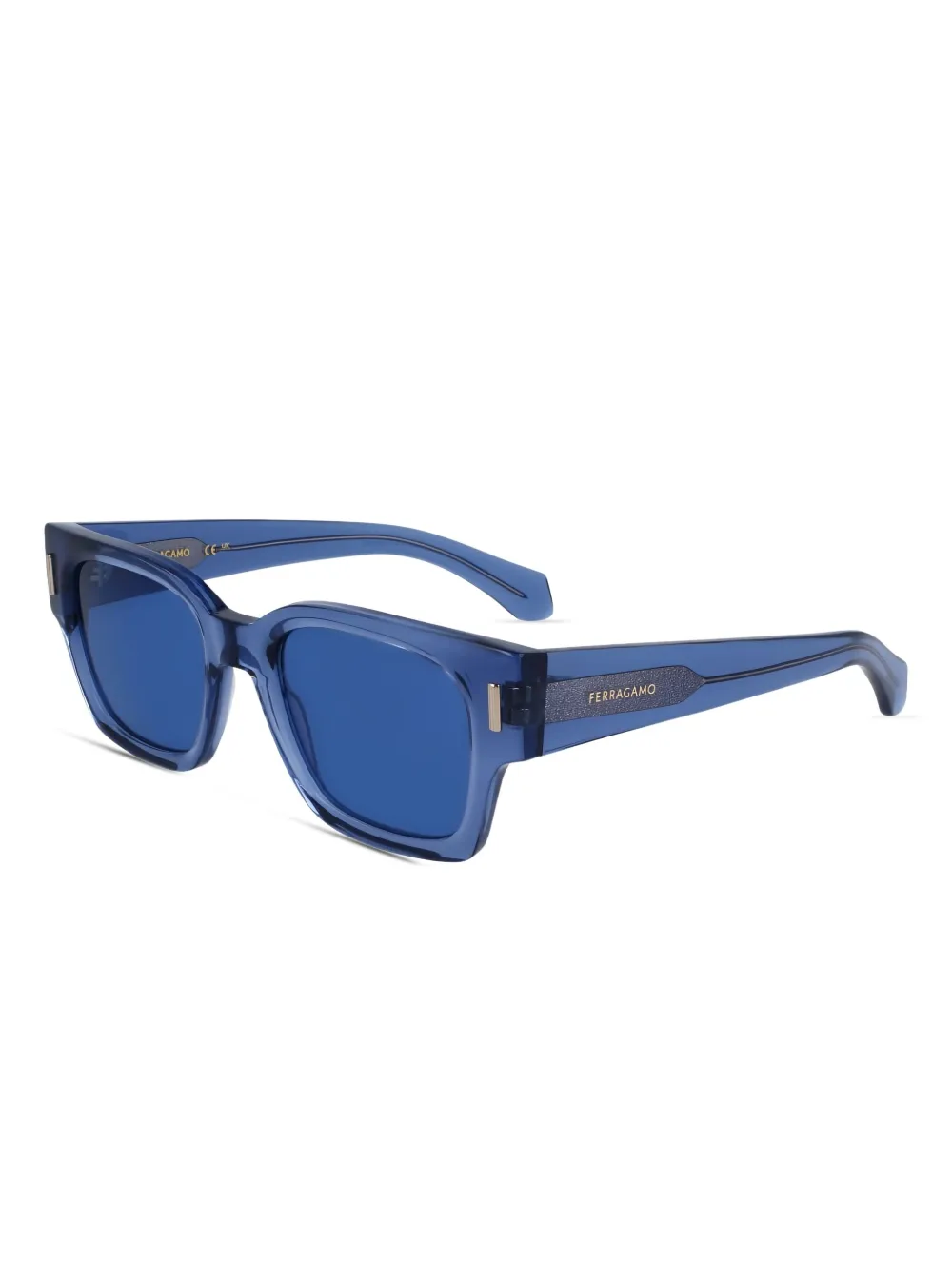 Ferragamo Eyewear スクエアフレーム サングラス - ブルー Ferragamo Eyewear スクエアフレーム サングラス - ブルー