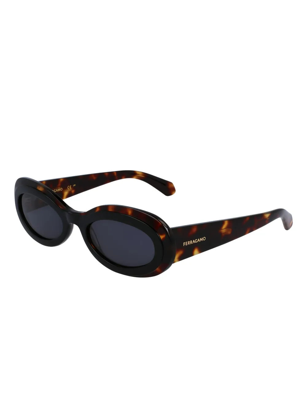 Ferragamo Eyewear Tortoiseshell-pattern Sunglasses In Brown