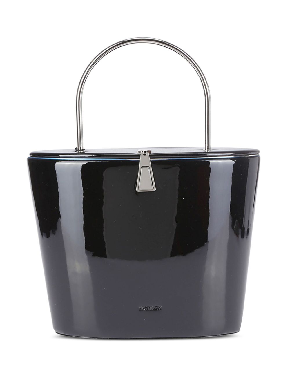 patent-leather bucket bag