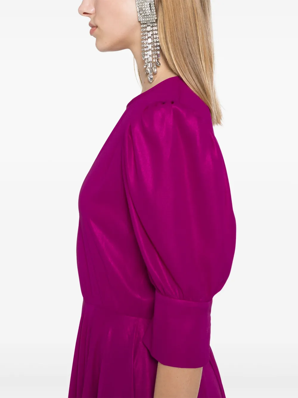Parlor Metallic midi-jurk Roze
