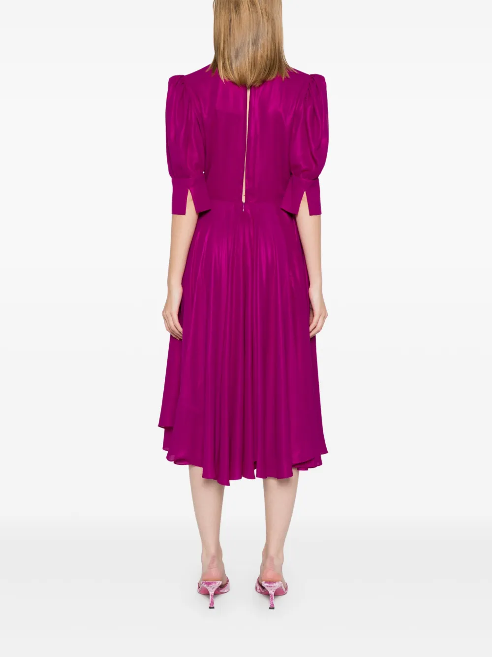 Parlor Metallic midi-jurk Roze