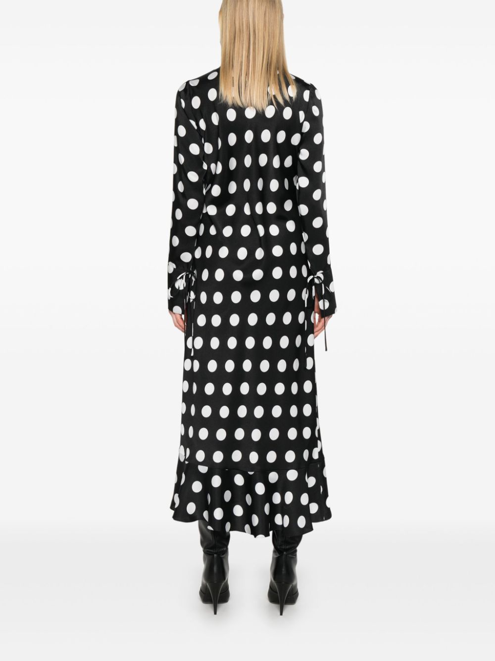 Shop Parlor Polka-dot Maxi Dress In Schwarz